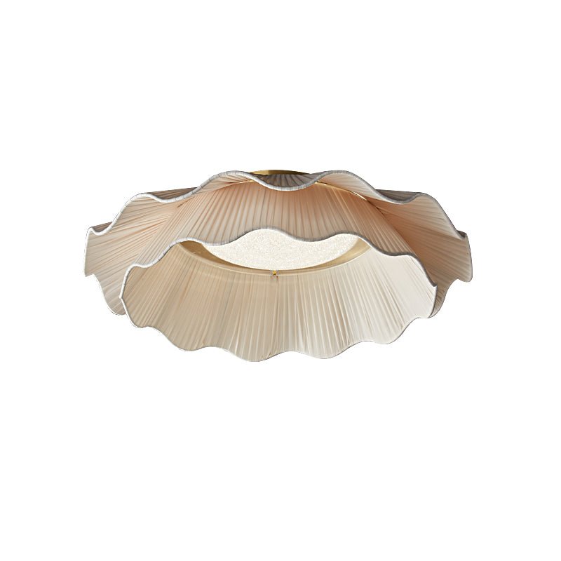 Mylirira Premium Elegance Wave Brass Fabric Ceiling Lamp