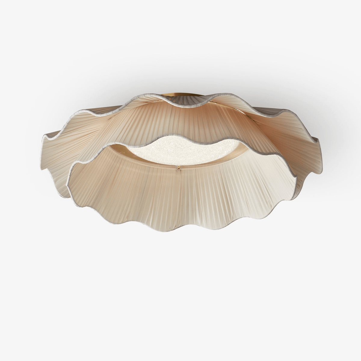 Mylirira Premium Elegance Wave Brass Fabric Ceiling Lamp