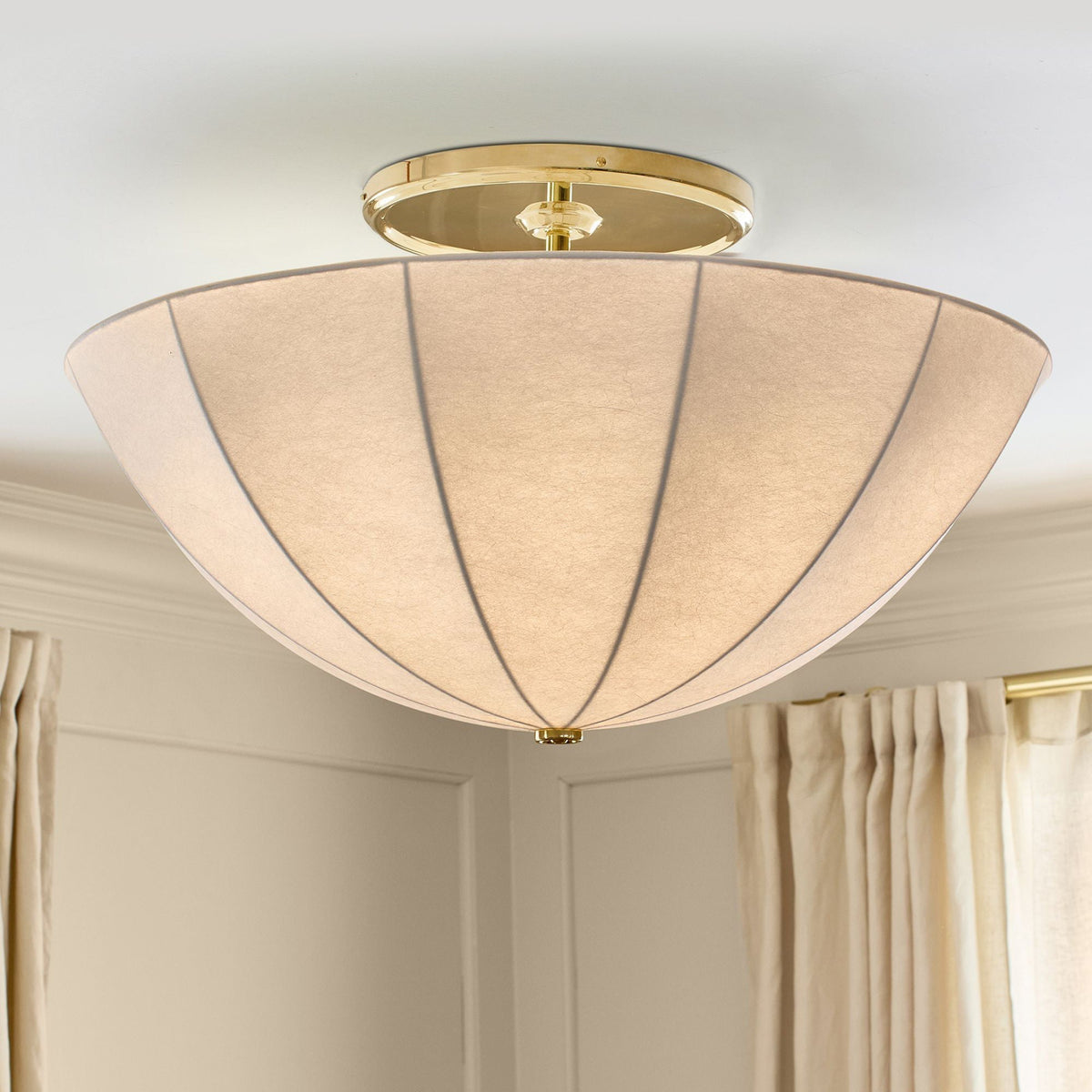 Renaia Pleated Semi-Flush Mount Ceiling Light