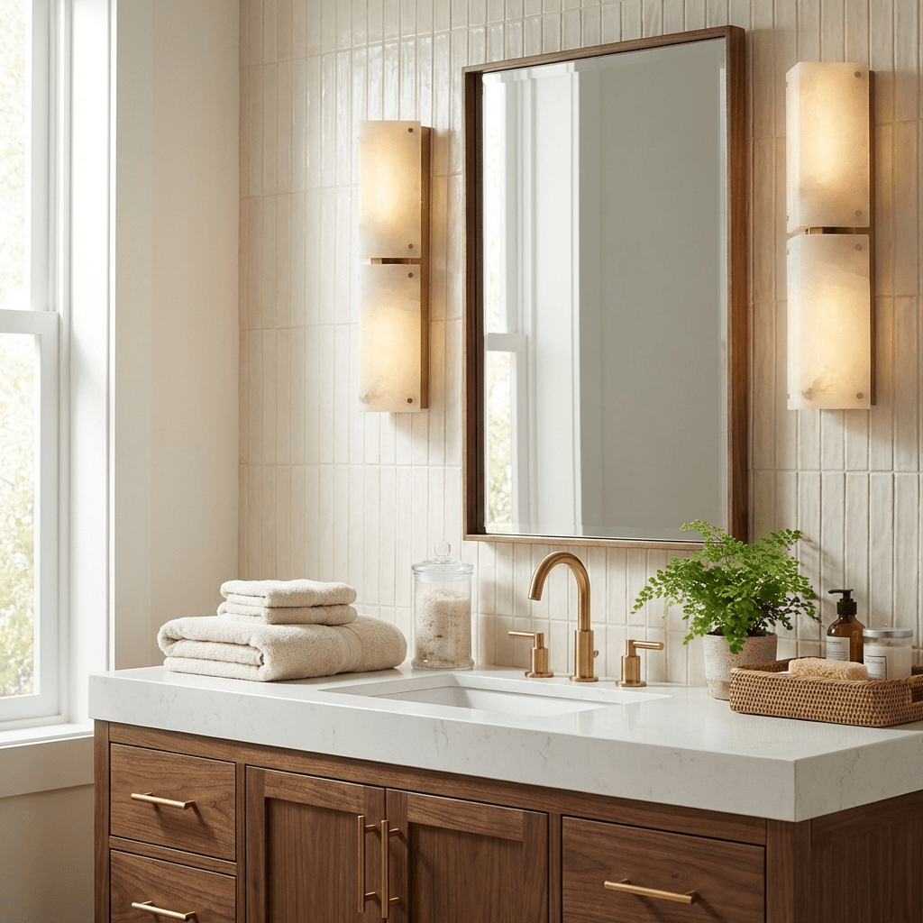 Sorein Double Panel Alabaster Wall Light