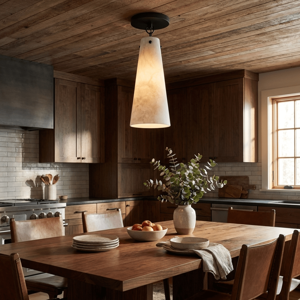 Marcellia Tapered Alabaster Ceiling Light