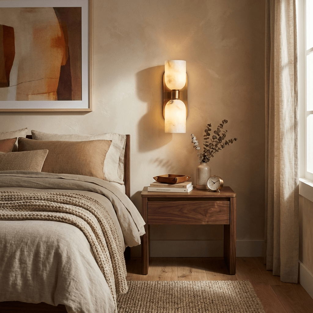 Vireaux Twin Alabaster Wall Light