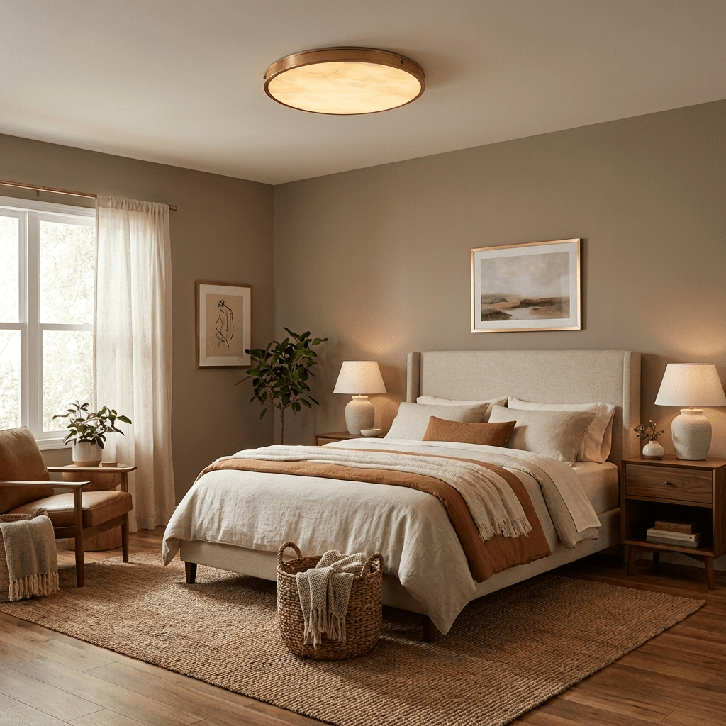 Nivuiella Alabaster Round Ceiling Lamp