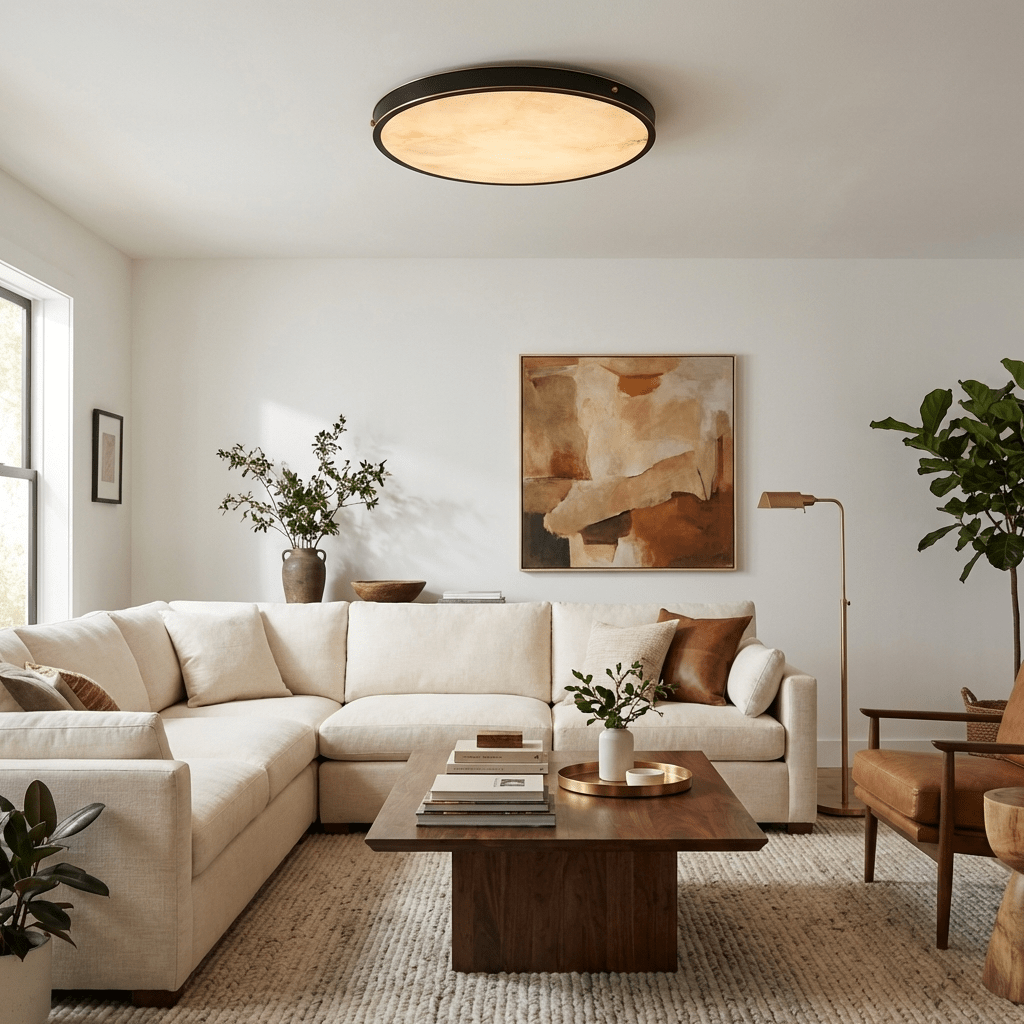 Nivuiella Alabaster Round Ceiling Lamp