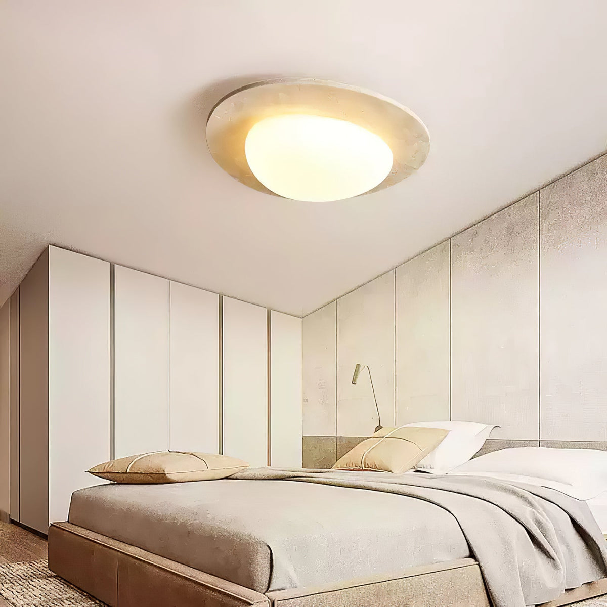 Orlaeisra Circular Travertine Ceiling Light