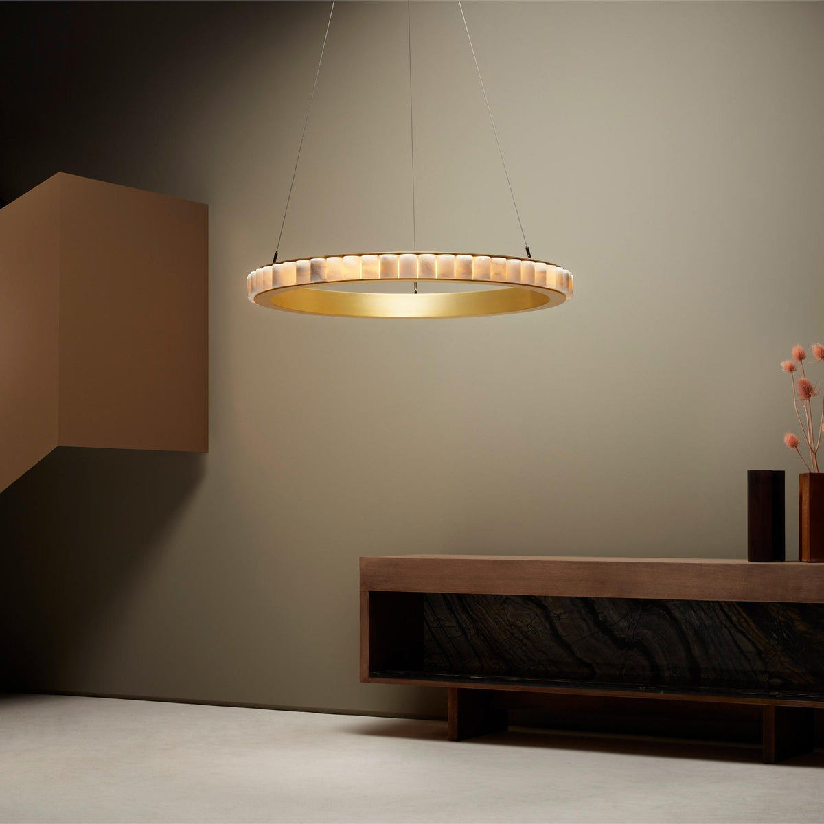Lyra Postmodern Luxury Stainless Alabaster Chandelier