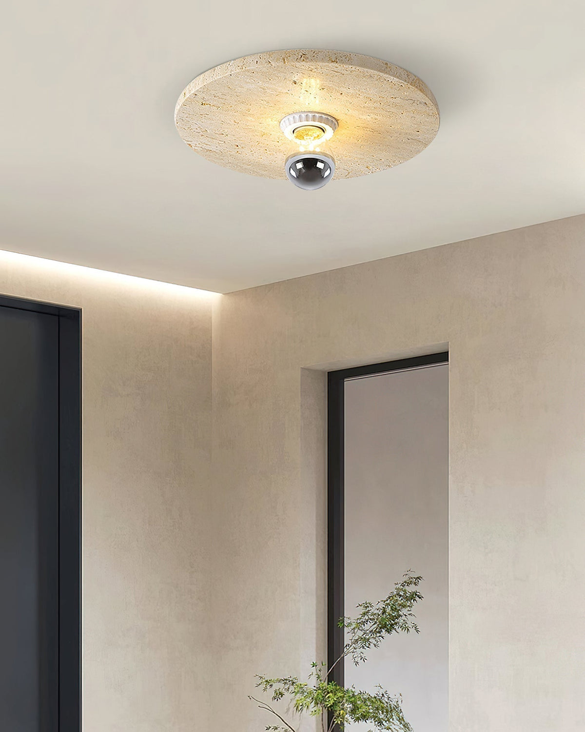 Norarora Travertine Flush Mount Ceiling Light