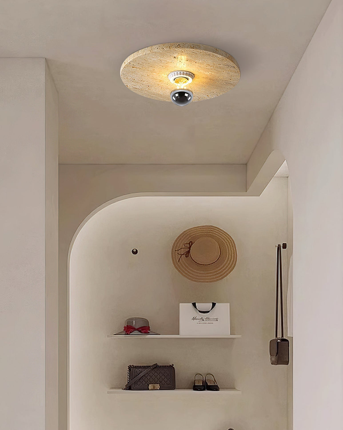 Norarora Travertine Flush Mount Ceiling Light