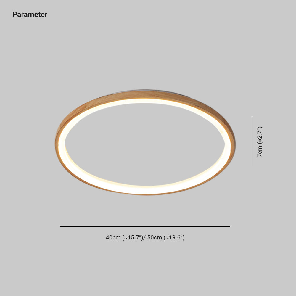 Bobukal Wood Inner Halo Flush Mount Ceiling Light
