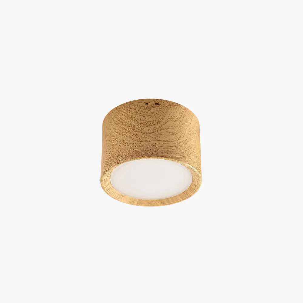 Mebokore Modern Round Flush Mount Ceiling Light, Wood/Black, Living Room