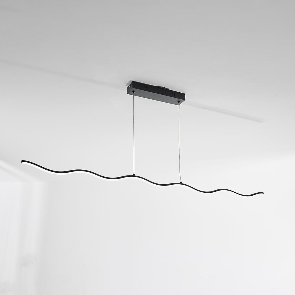 Tusudod Wave Linear Pendant Light, Black/White