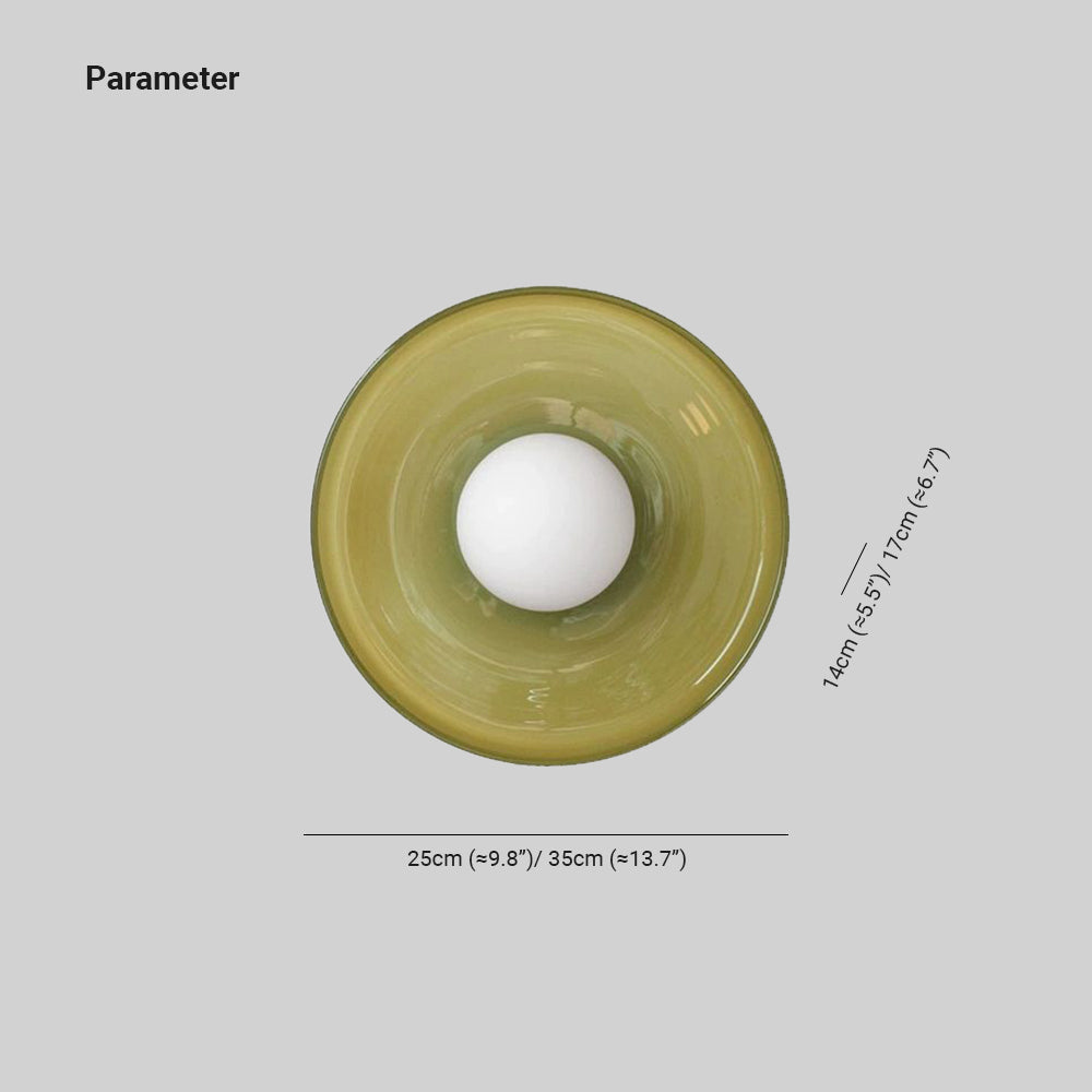 Solven Ceiling Light Drum-Shaped Glass-Relic Pieces