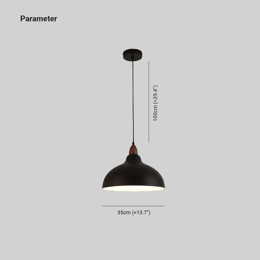 Wavudan Modern Bowl-shaped Metal Pendant Light, Black/White