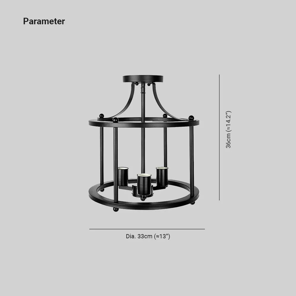 Basalun Flush Mount Ceiling Light Lantern Industrial