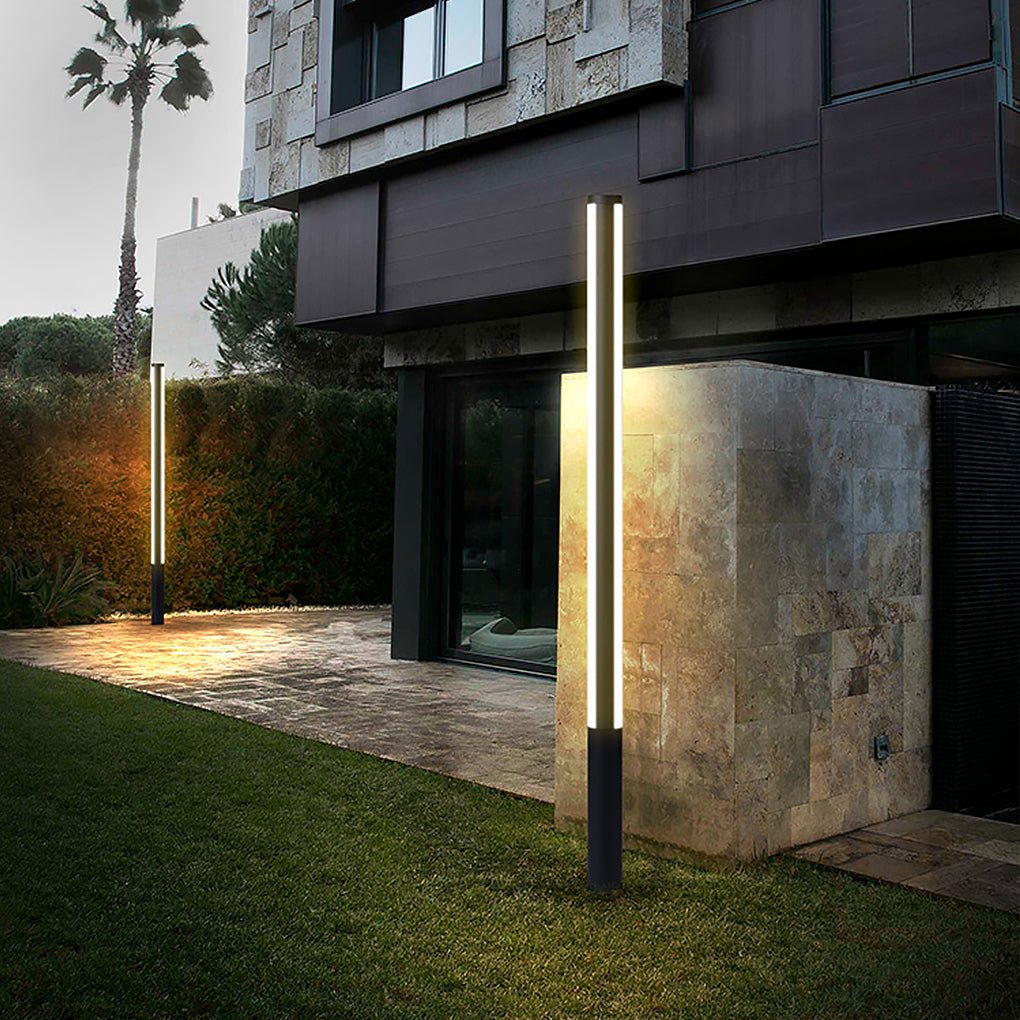 Jolosum Column Double Light Strip Outdoor Path Light, Black