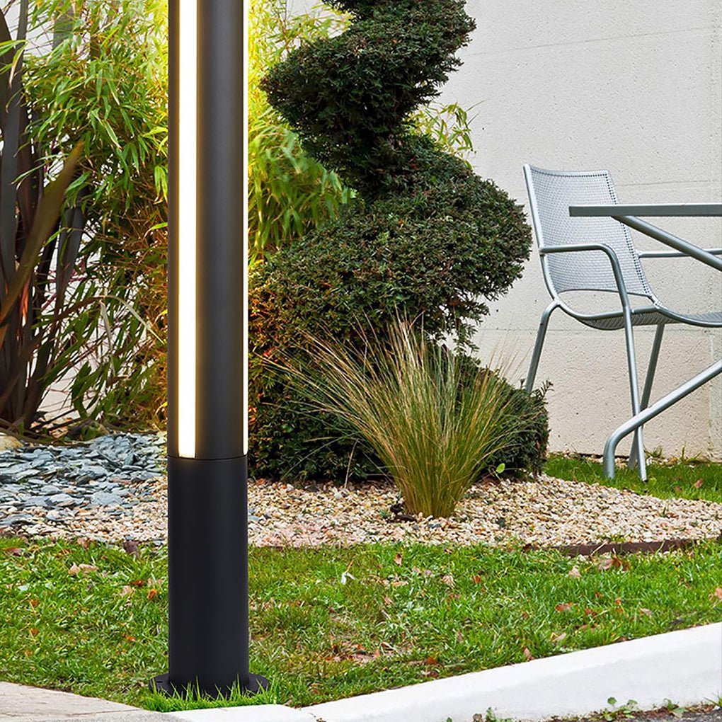 Jolosum Column Double Light Strip Outdoor Path Light, Black