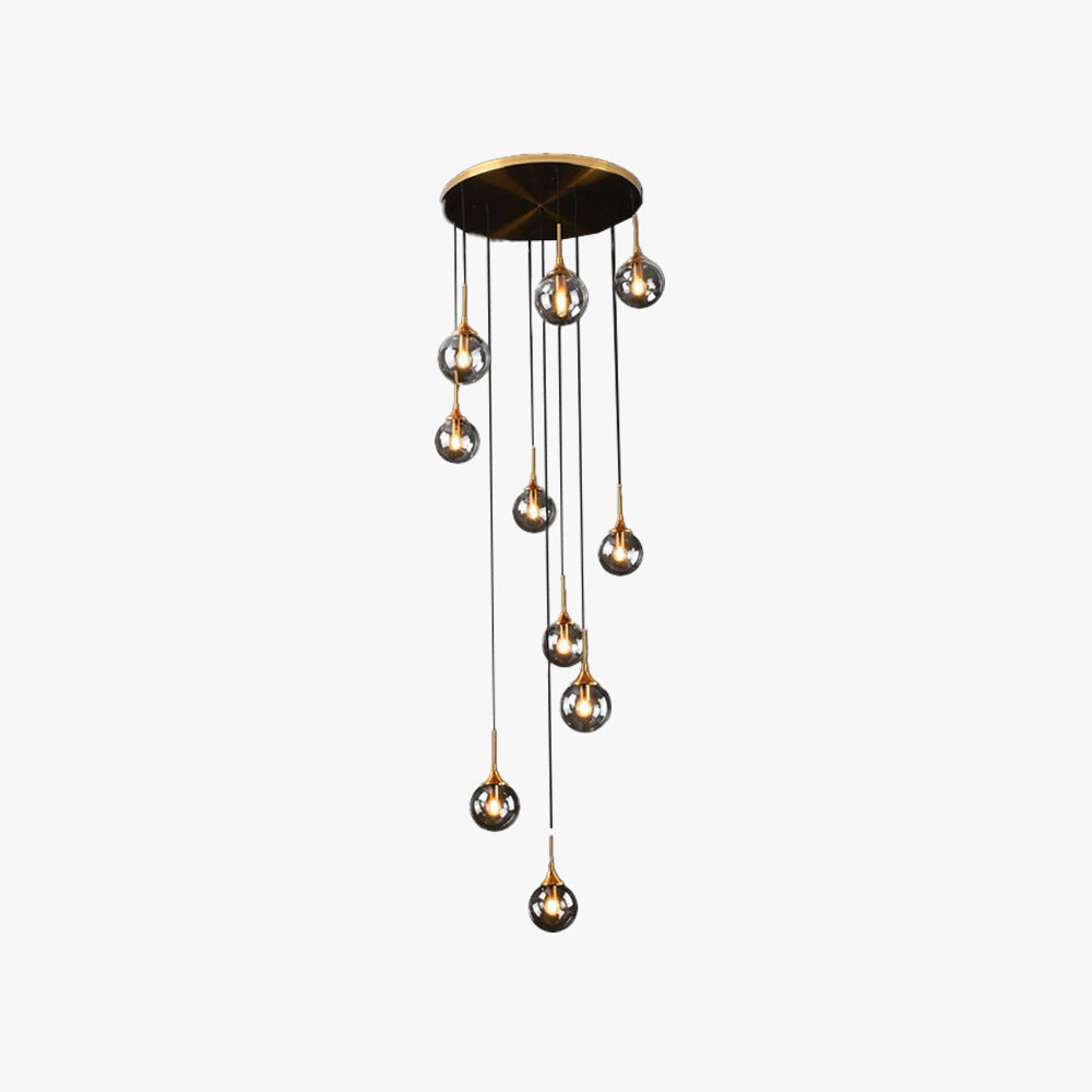 Givares Modern Spiral Ball Glass Staircase Chandelier