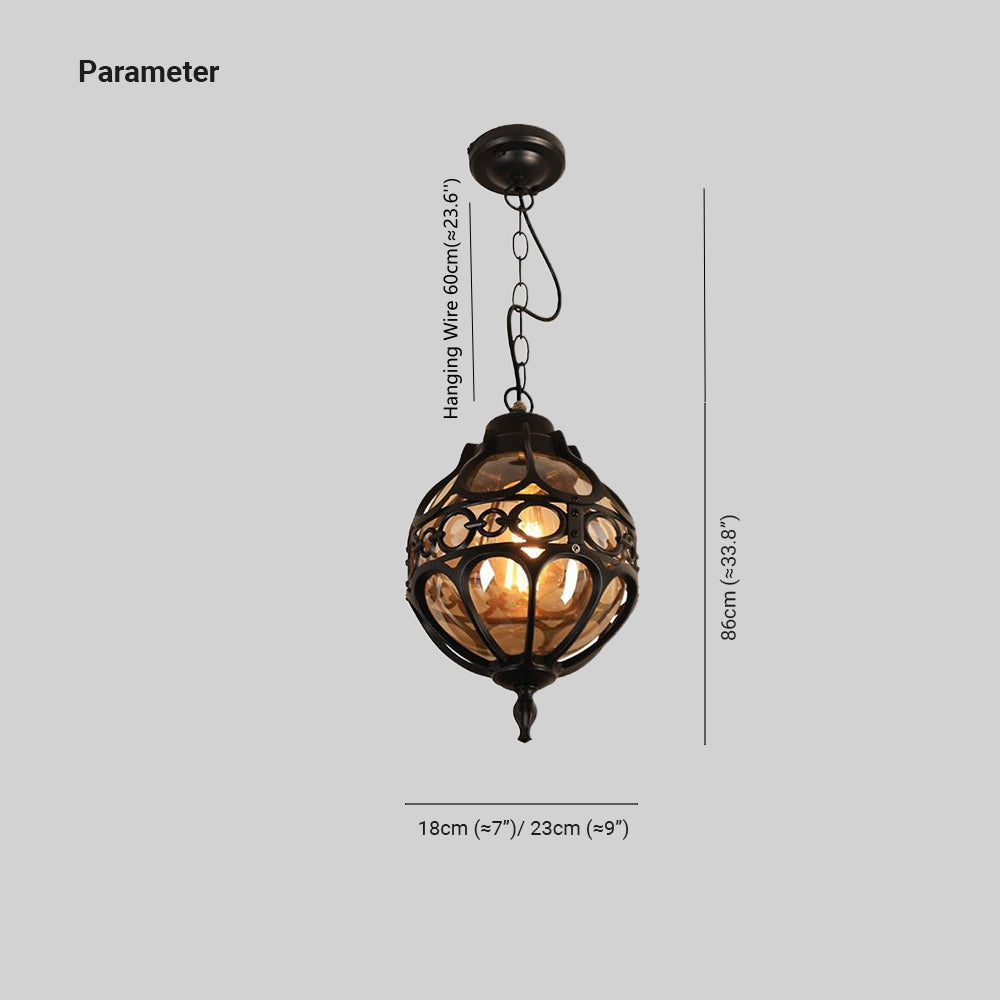 Mumakoke Loft Sphere Vintage Farmhouse Rustic Pendant Light Black/Bronze Dining Room