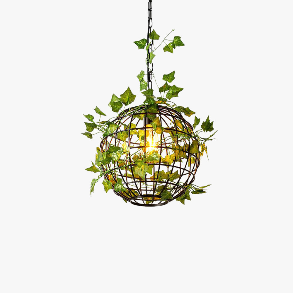 Lagutemo Rustic Plant Art Deco Globe Vine Pendant Light