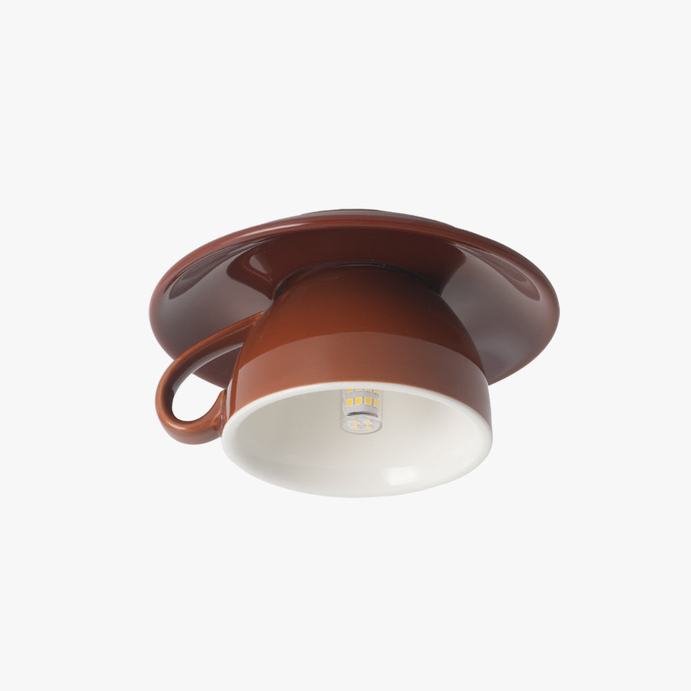 Rulenero Modern Coffee Cups Ceramic Flush Ceiling Lighting