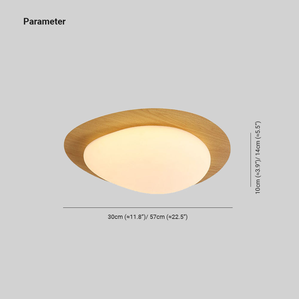 Wotigek Flush Mount Ceiling Light Modern, Metal, Walnut/Natural