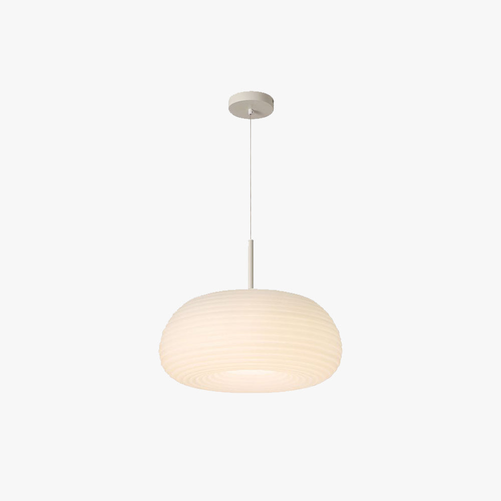 Zoriel Pendant Light White Glass Drum Shape-Relic Pieces