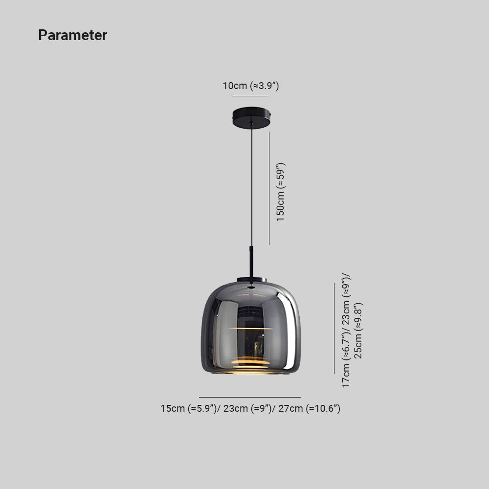 Vopurem Minimalist Pendant Light Glass Smoke Gray