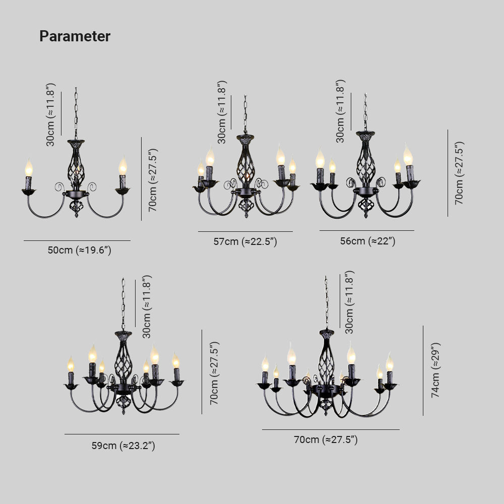 Wilakus Pendant Light Candle Retro, Metal/Glass, Black/White, Restaurant