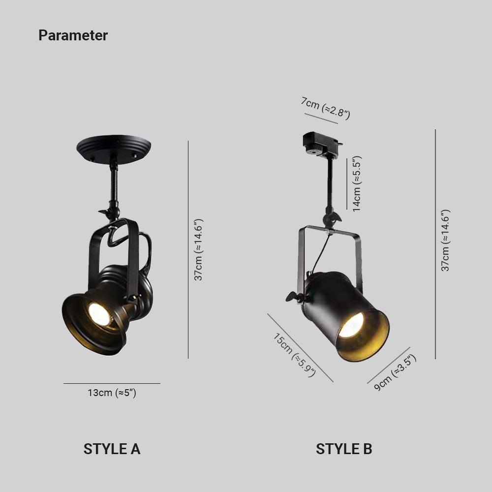 Rilulos Industrial Style Rotatable Semi-Flush Mount Ceiling Light