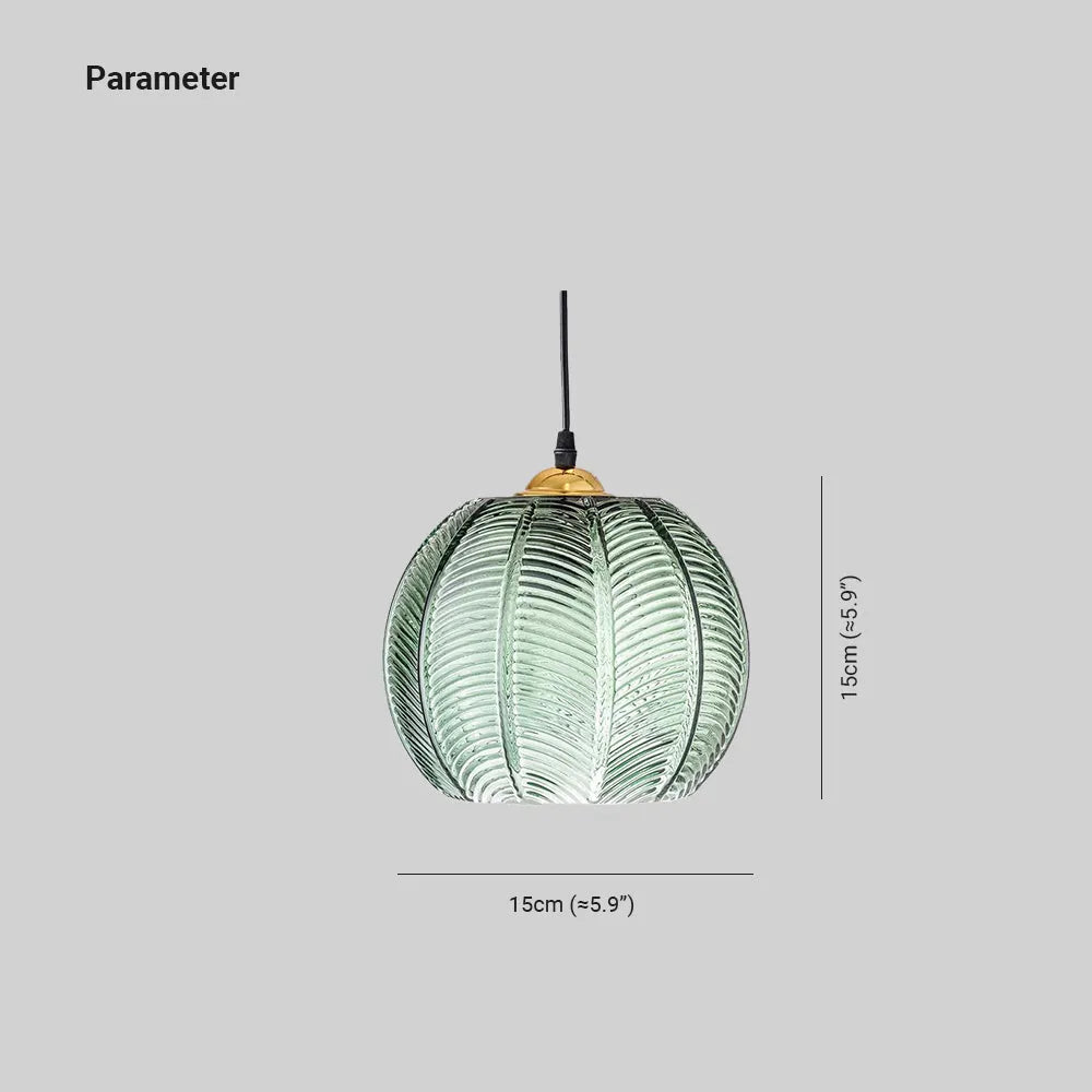 Nigiled Green Nordic Artistic Ribbed Glass Pendant Light