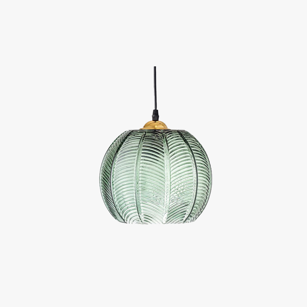 Nigiled Green Nordic Artistic Ribbed Glass Pendant Light