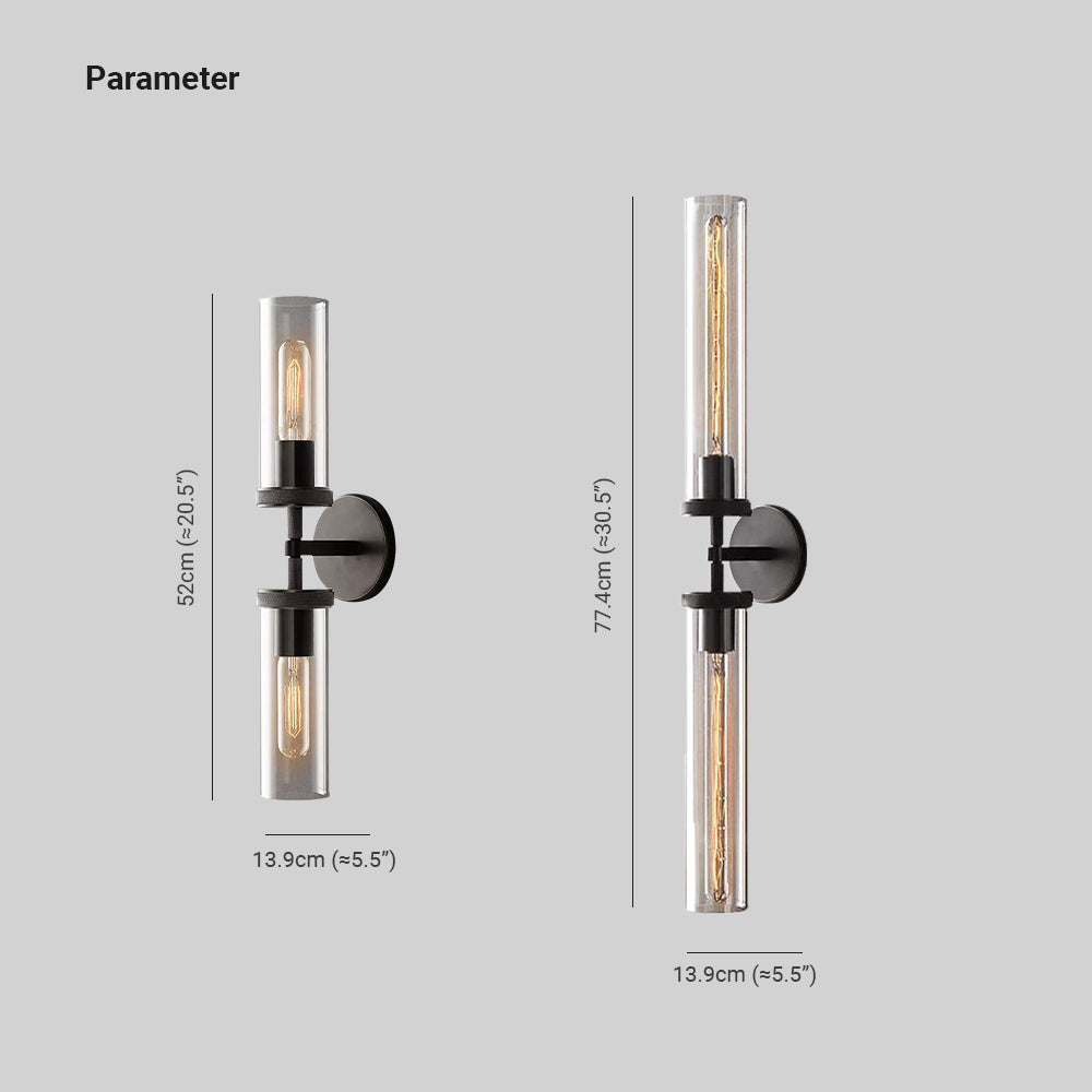 Cenolur Modern Cylindrical Metal Led Wall Lamp, Black/Copper