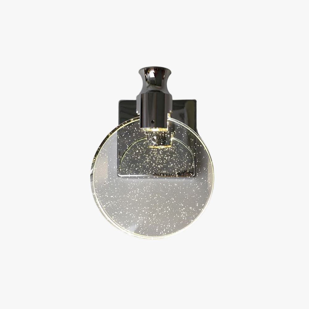 Folerik Modern Round Crystal Vanity Wall Lamp, Gold/Chrome