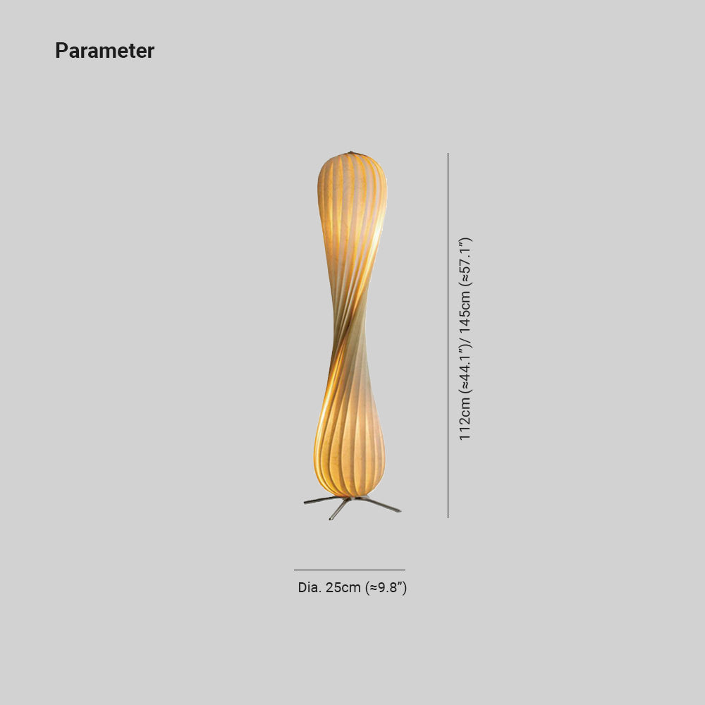 Molekut Modern Twisted Wood Floor Lamp, Wood Color