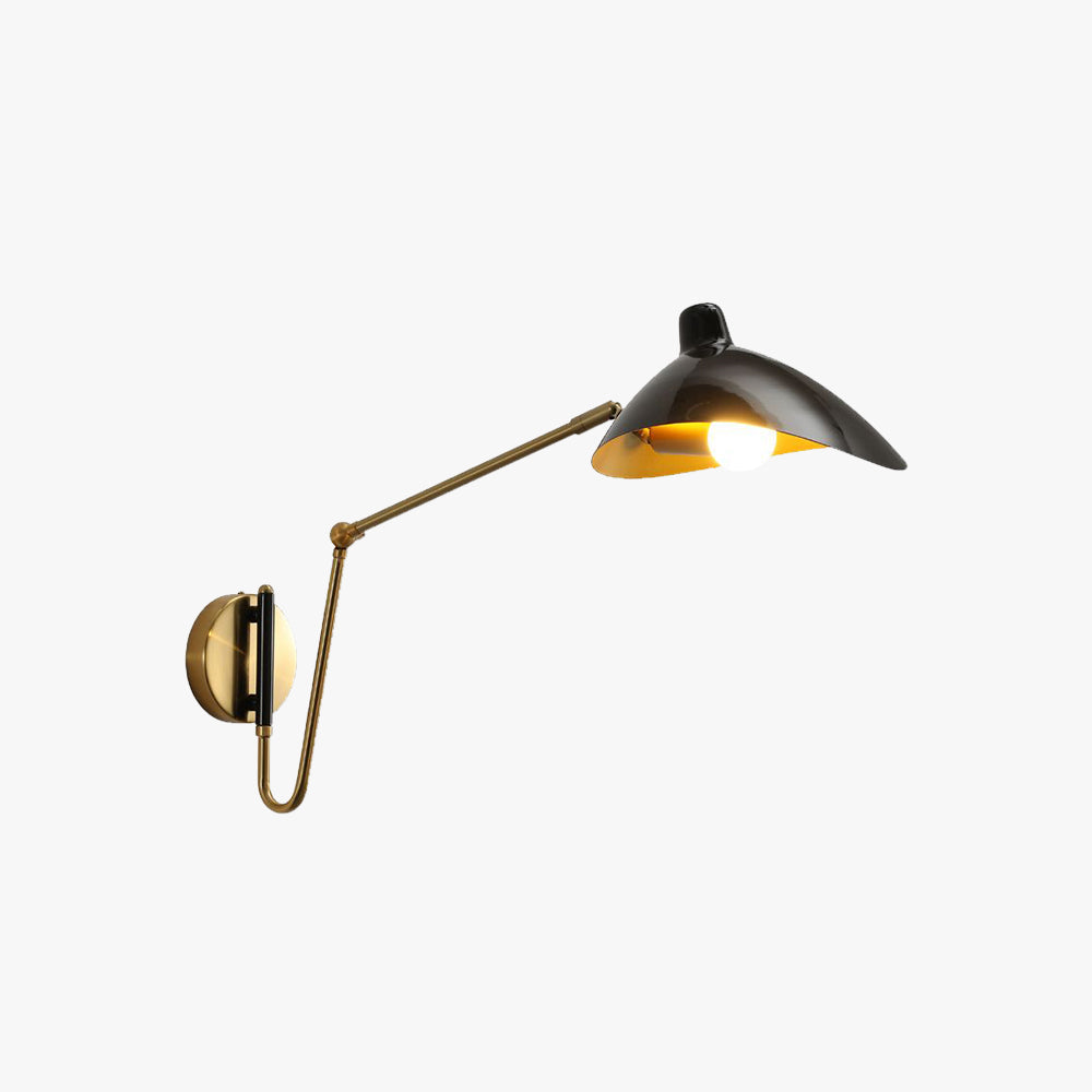 Faturor Industrial Swing Arm Vanity Wall Lamp, Black/Gold