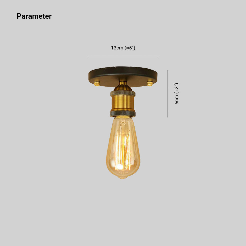 Suditor Retro Vintage Bulb Semi-Flush Mount Ceiling Light