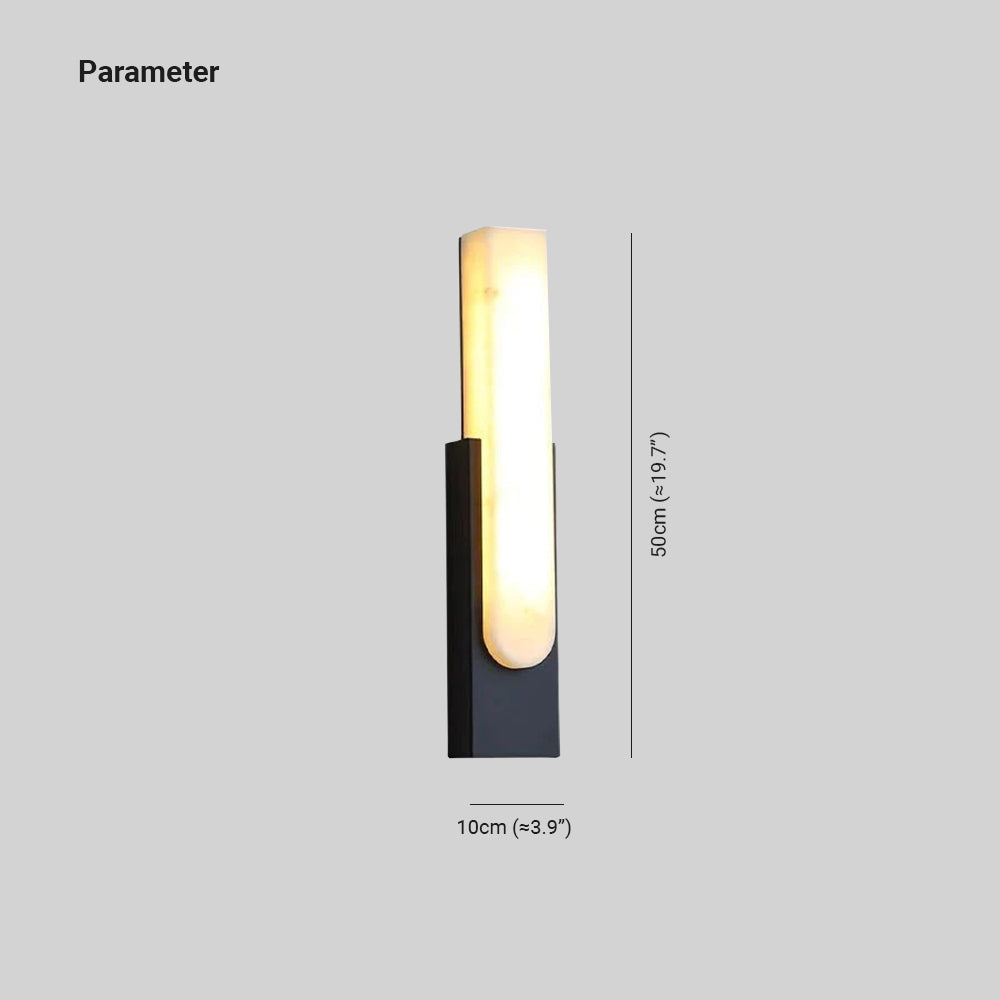 Bopuget Modern Rectangular Stone Metal Wall Lamp