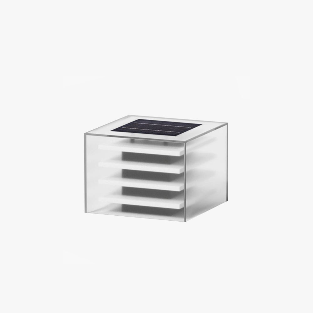 Sinorud Modern Rectangular Metal Outdoor Solar Lamp, Black