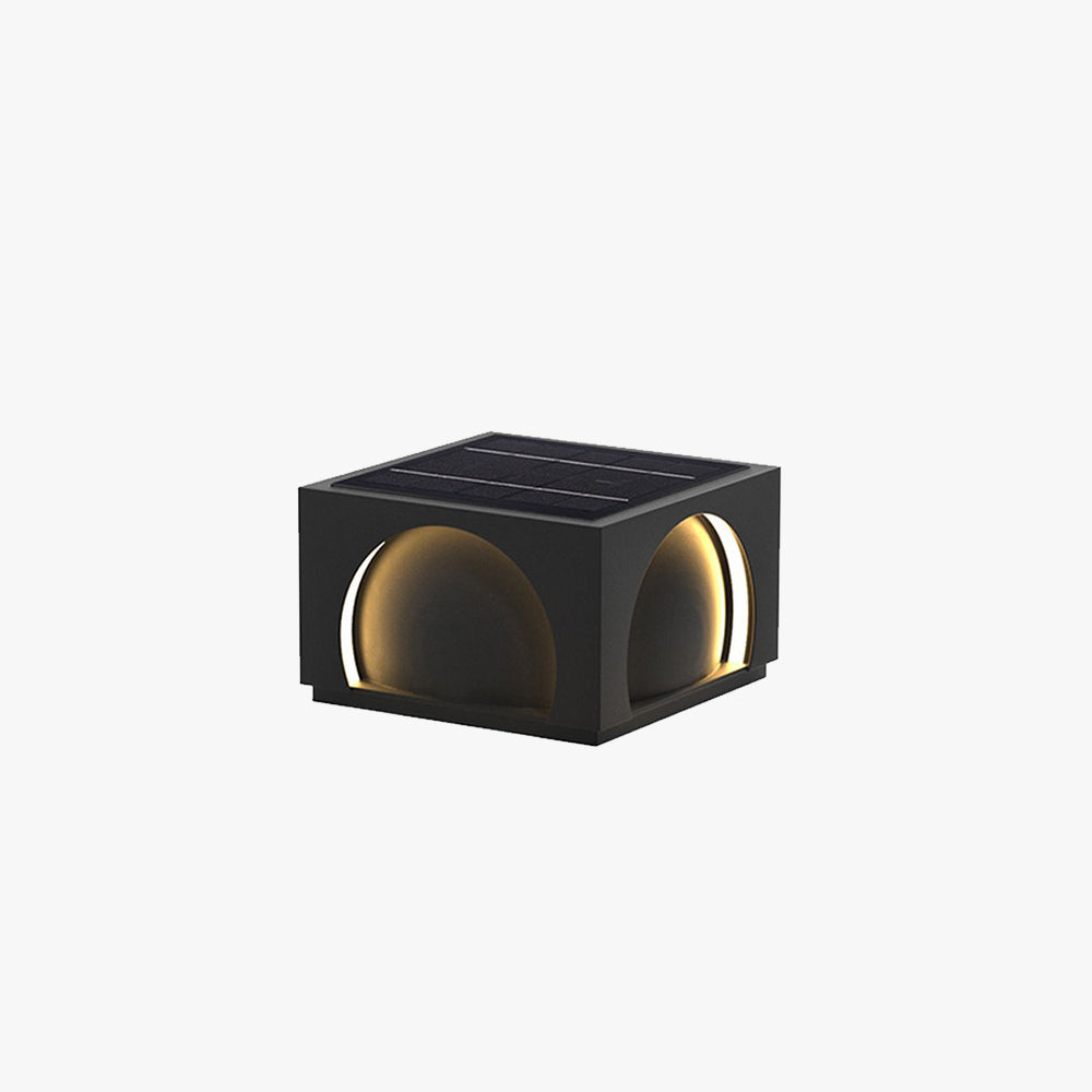 Logoved Modern Rectangular Metal Outdoor Lamps Post, Black