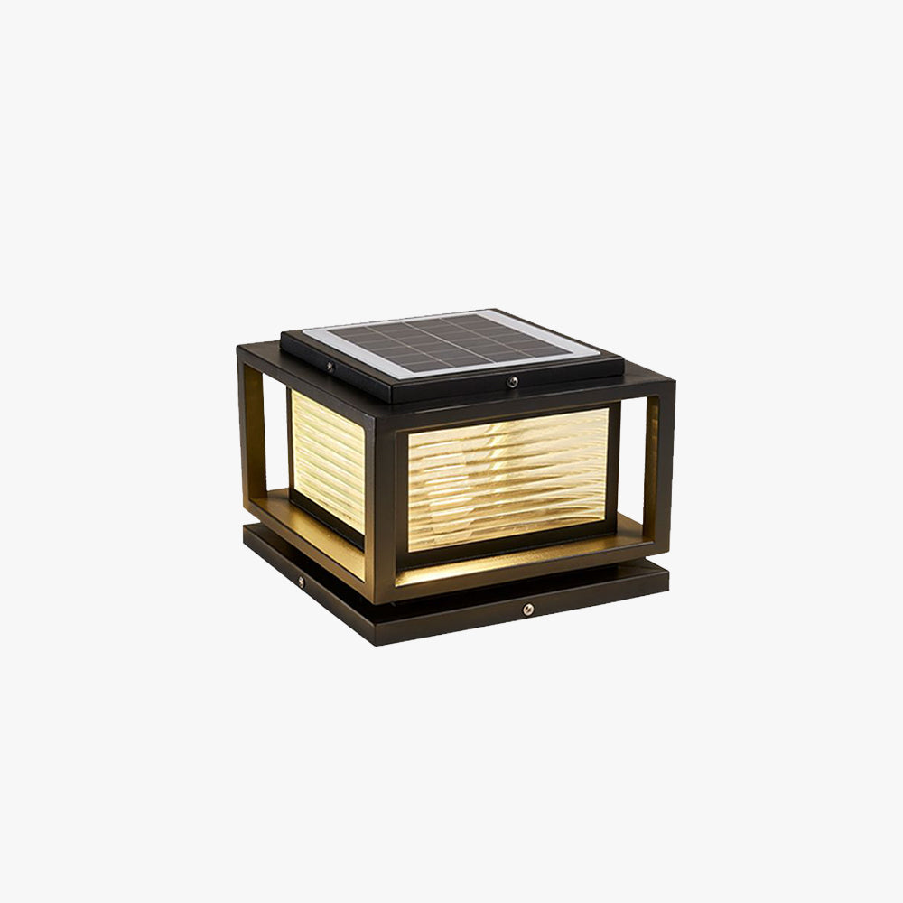 Polokur Contemporary LED Rectangular Metal Outdoor Lamps, Black