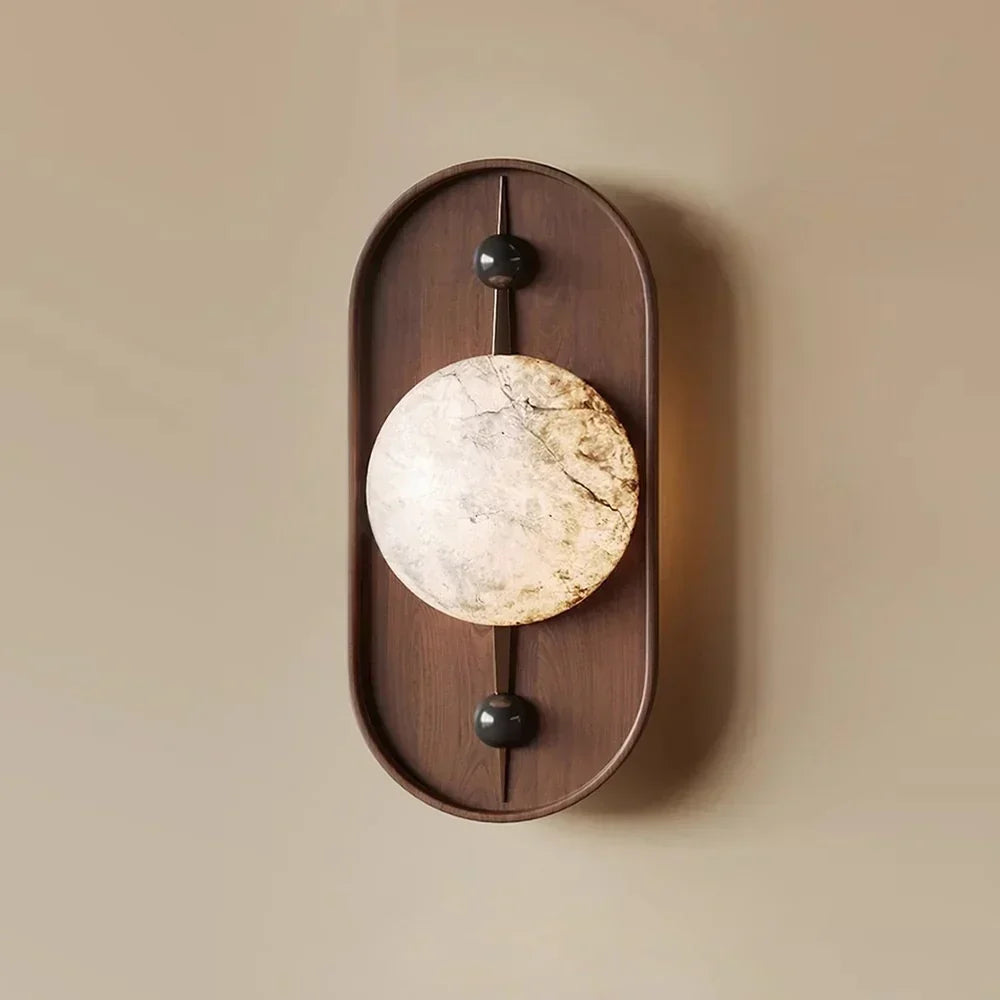 Conigos Alabaster Wall Lamp Walnut Color