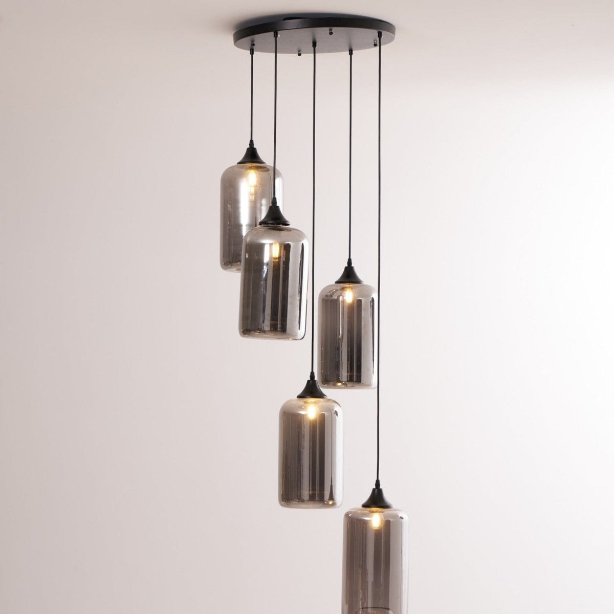 Lovider Minimalist Bottle Glass Pendant Light Smoke Gray