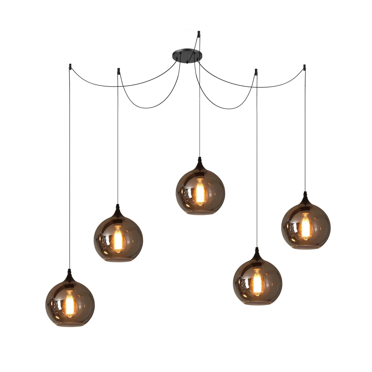 Lovider Minimalist Bottle Glass Pendant Light Smoke Gray