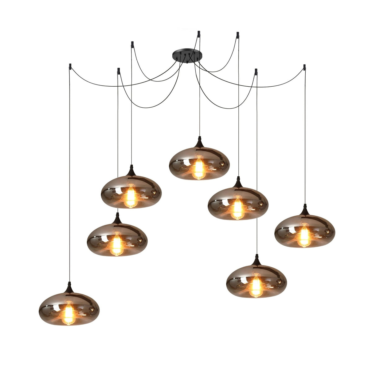 Lovider Minimalist Bottle Glass Pendant Light Smoke Gray