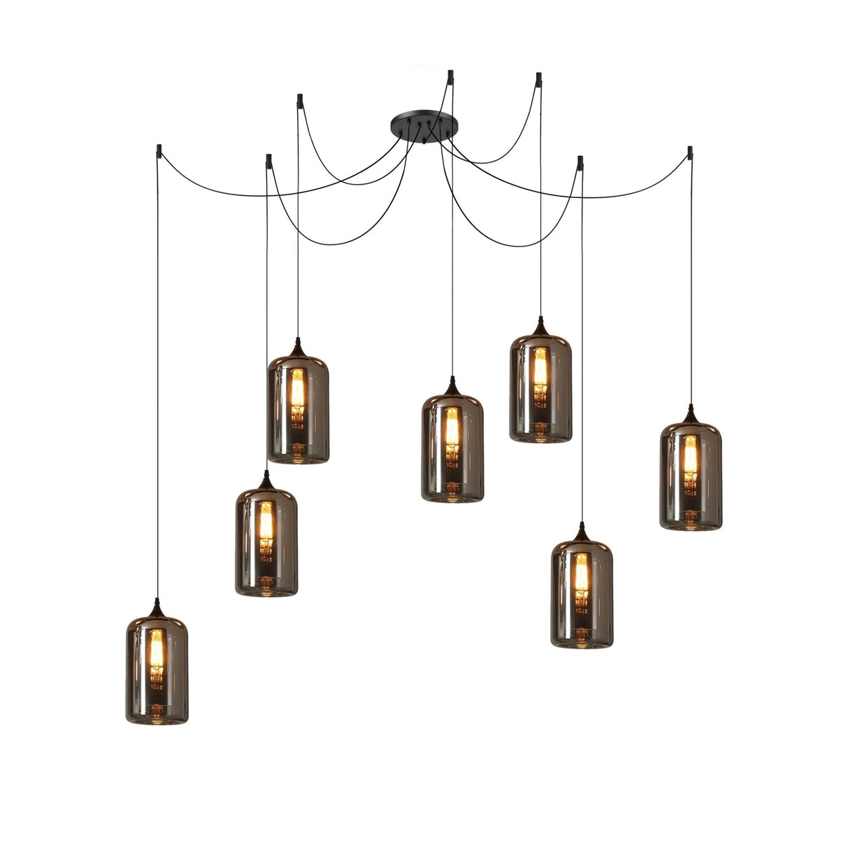 Lovider Minimalist Bottle Glass Pendant Light Smoke Gray
