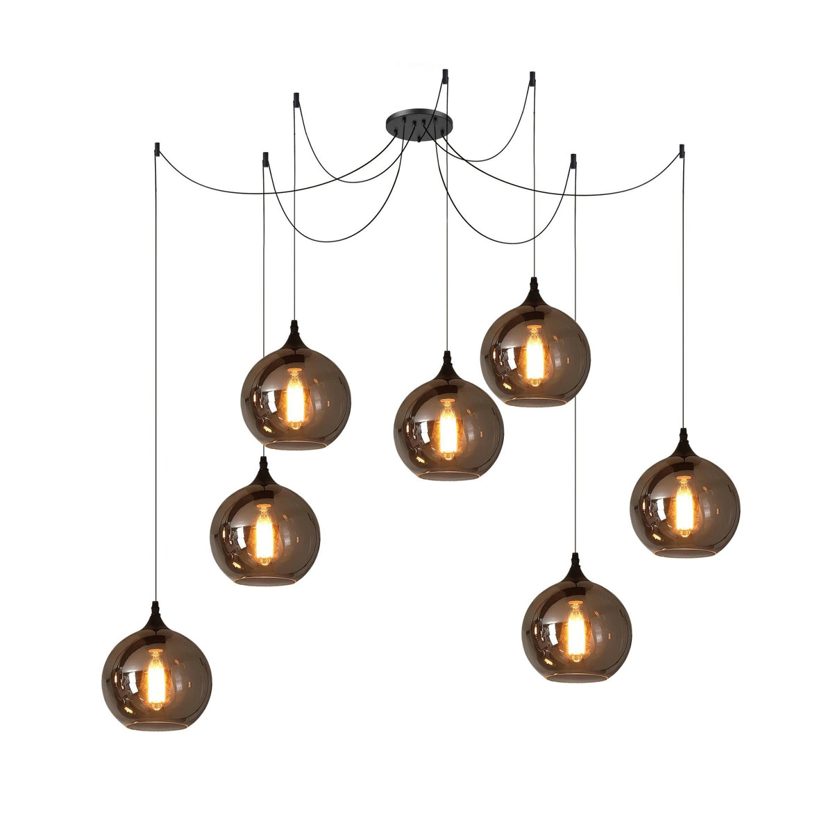 Lovider Minimalist Bottle Glass Pendant Light Smoke Gray