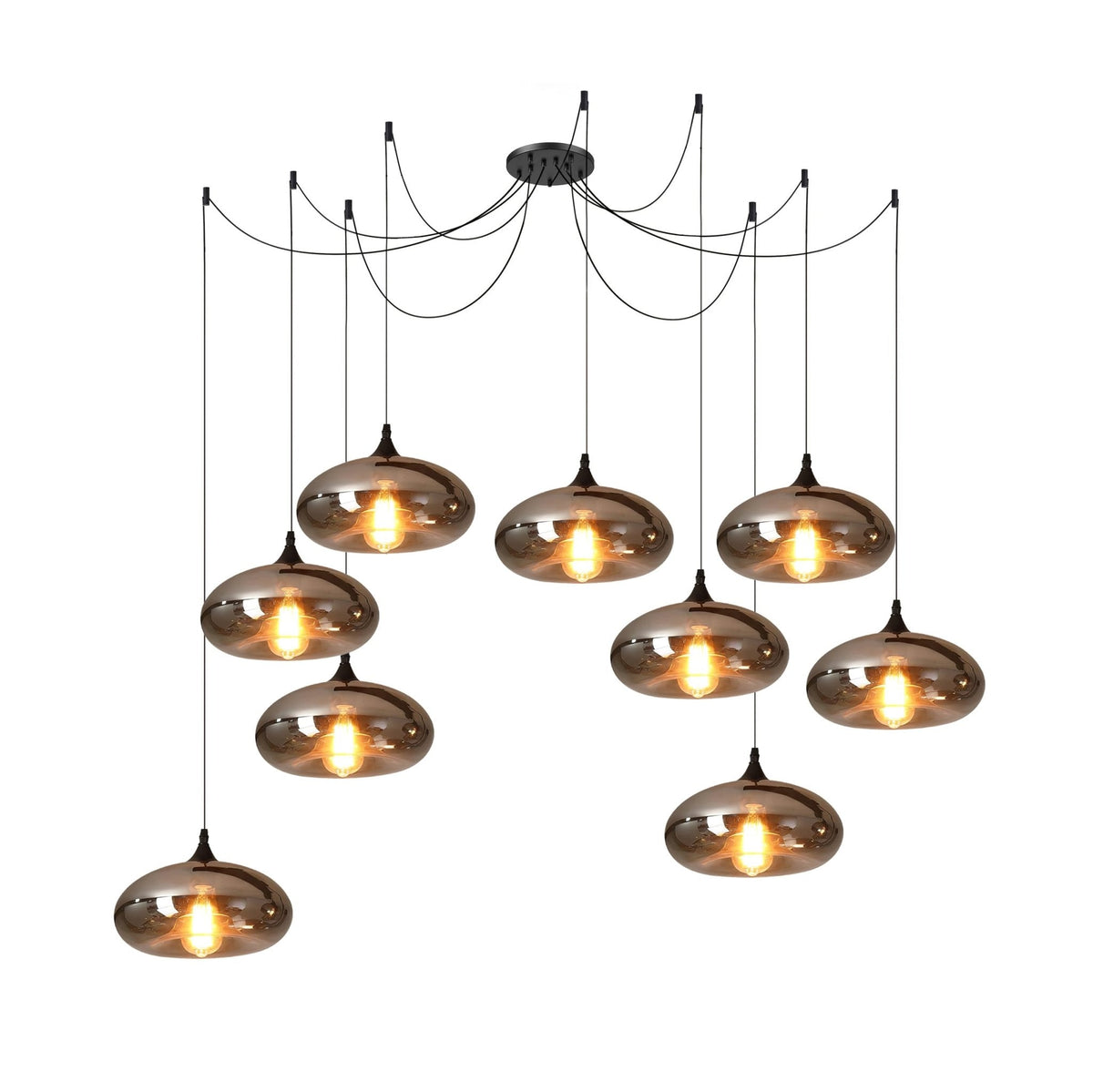 Lovider Minimalist Bottle Glass Pendant Light Smoke Gray
