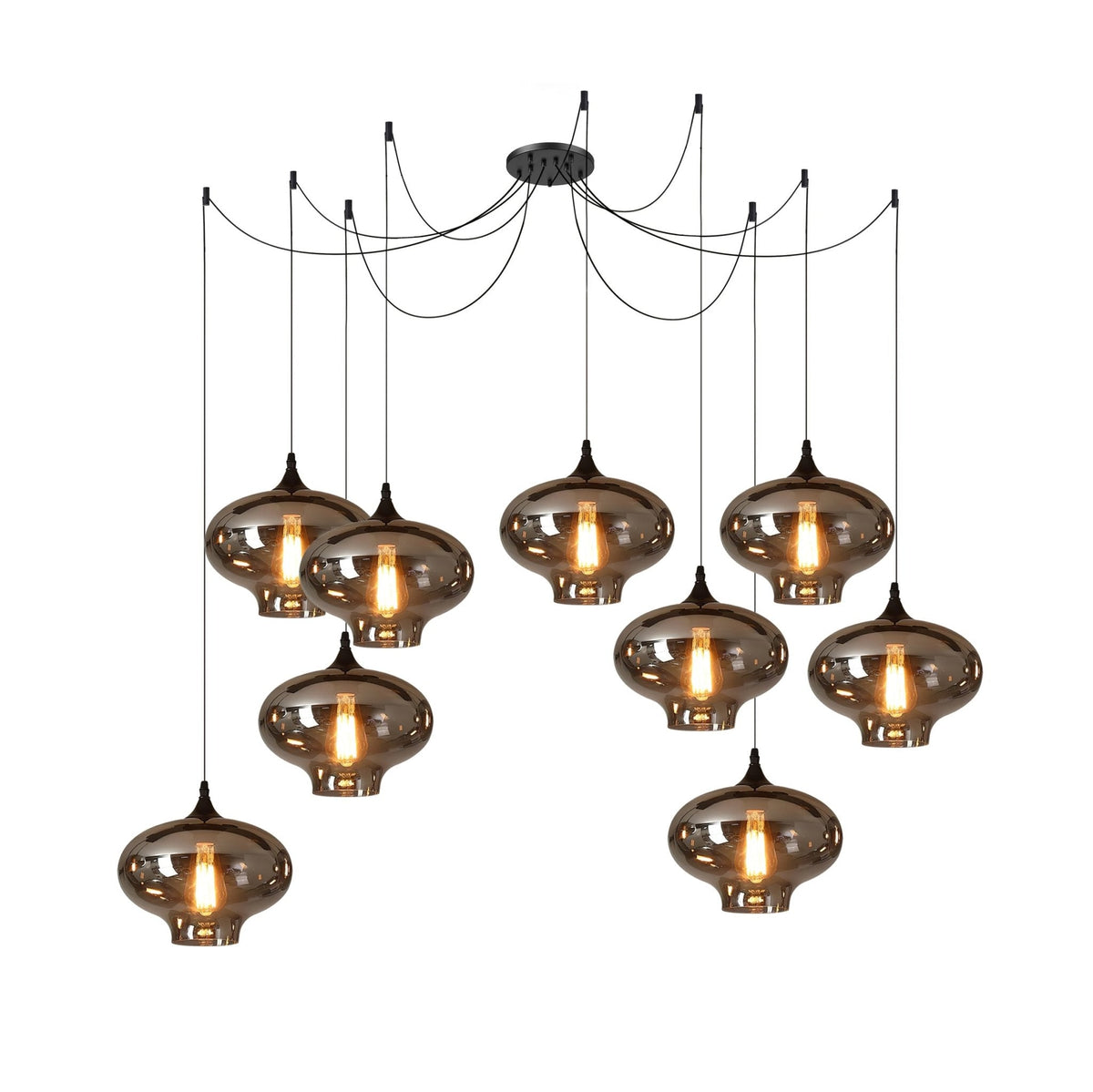 Lovider Minimalist Bottle Glass Pendant Light Smoke Gray