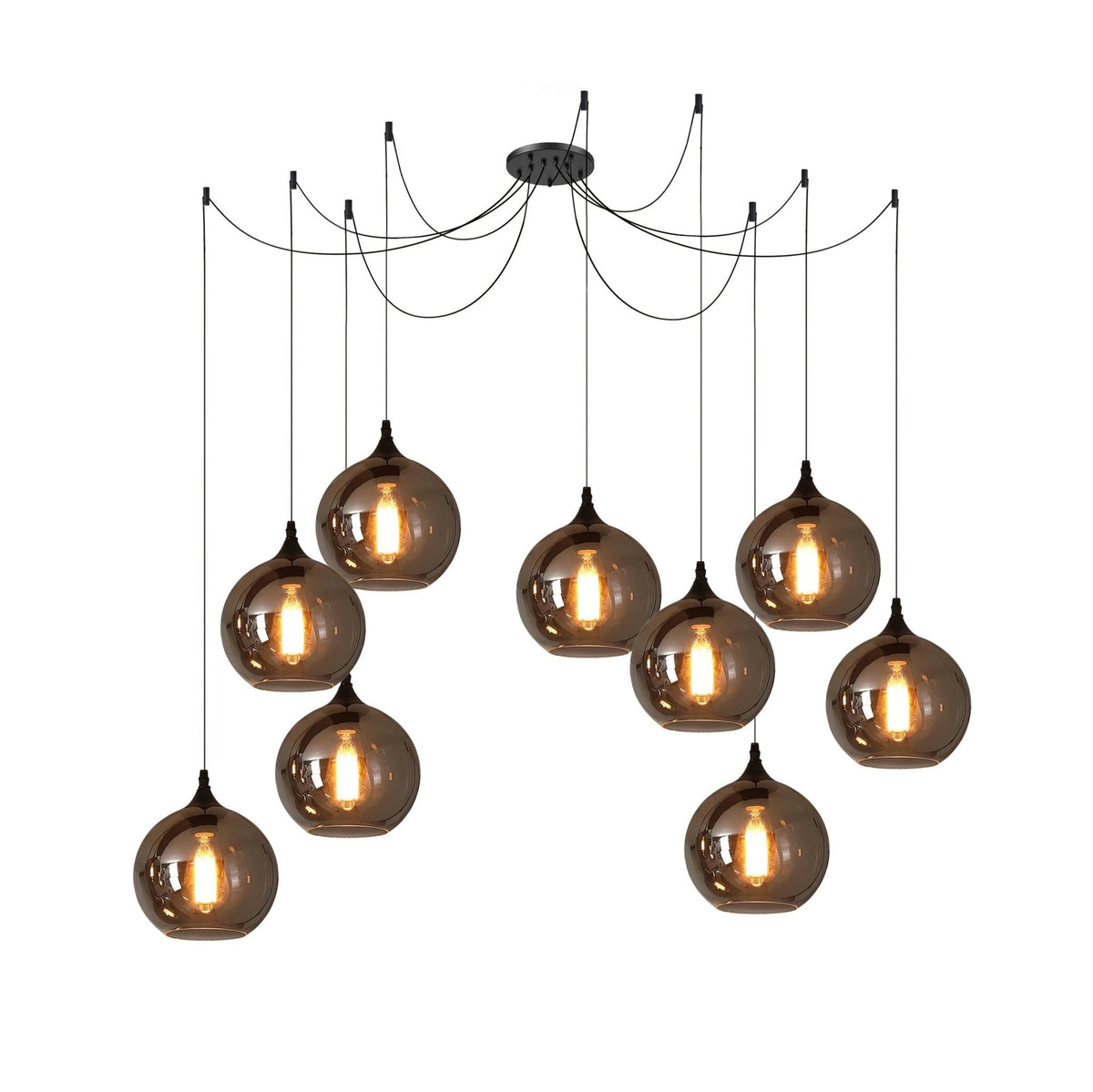Lovider Minimalist Bottle Glass Pendant Light Smoke Gray
