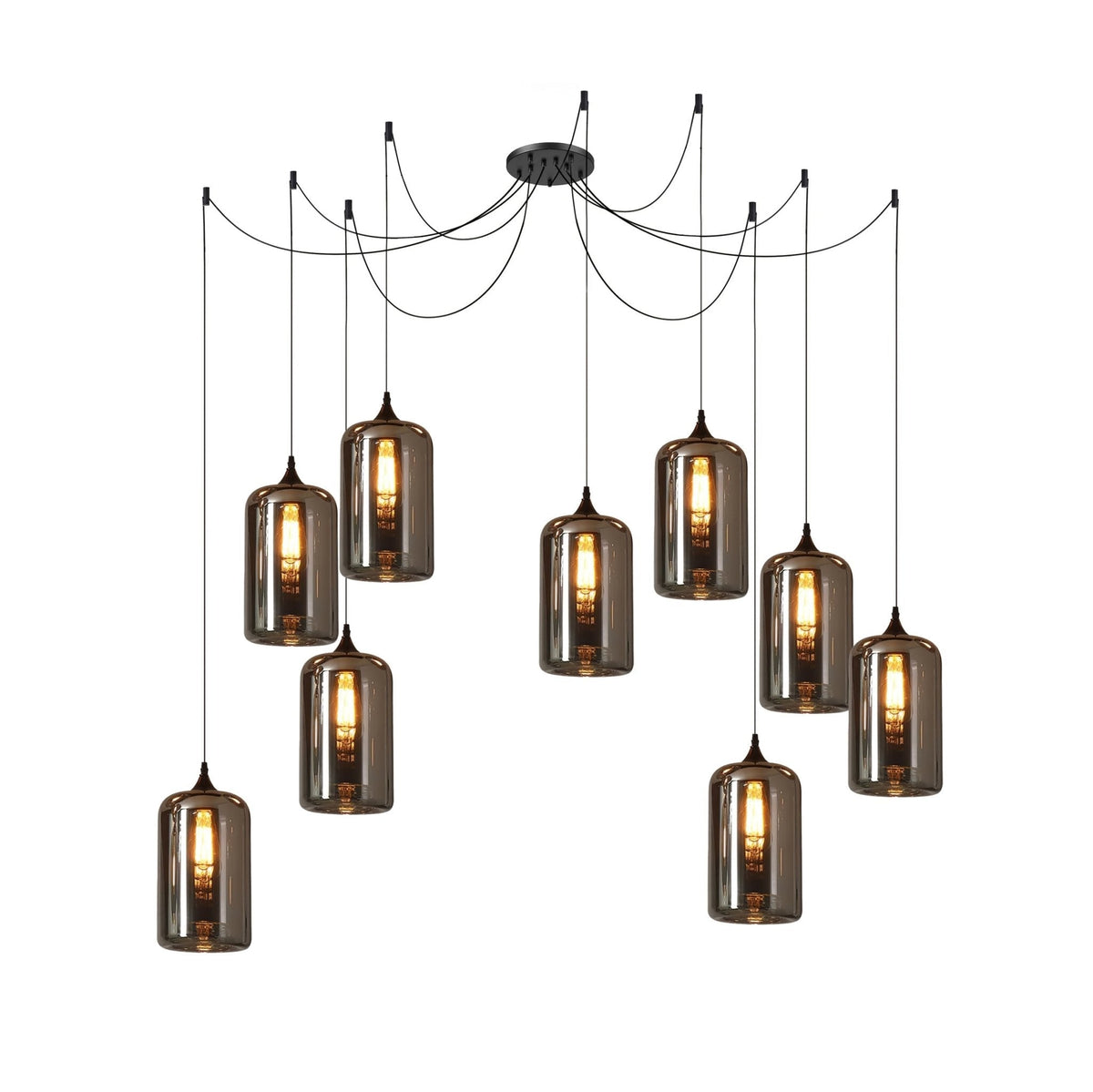 Lovider Minimalist Bottle Glass Pendant Light Smoke Gray